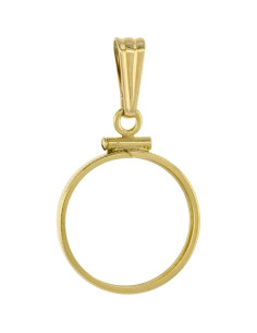 Bezel de Moneda de Plata Esterlina 925 y Oro Relleno 14k 19mm 2
