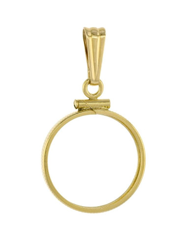 Bezel de Moneda de Plata Esterlina 925 y Oro Relleno 14k 19mm