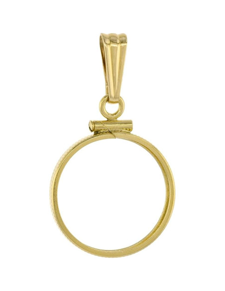 Bezel de Moneda de Plata Esterlina 925 y Oro Relleno 14k 19mm