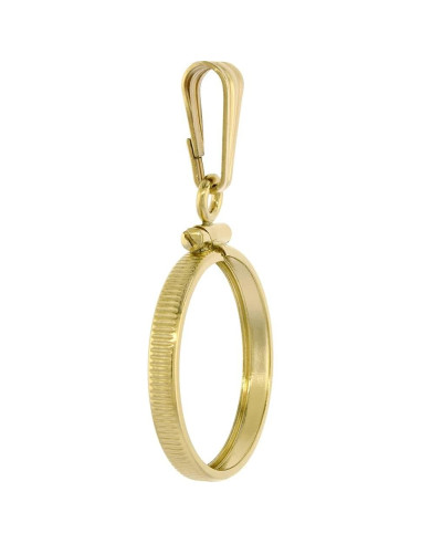 Bezel de Moneda de Plata Esterlina 925 y Oro Relleno 14k 19mm