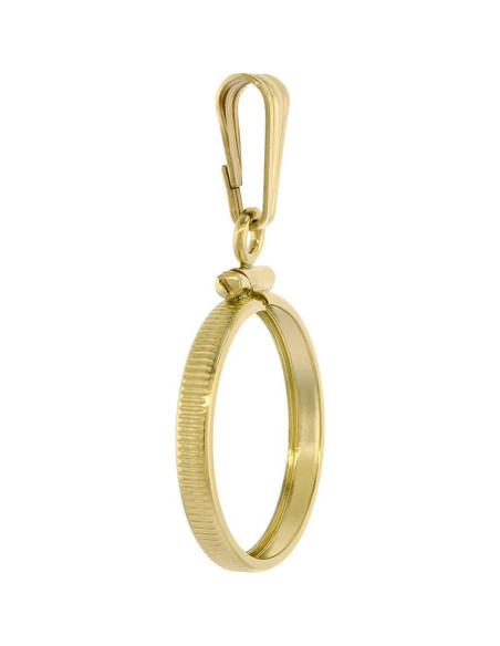 Bezel de Moneda de Plata Esterlina 925 y Oro Relleno 14k 19mm