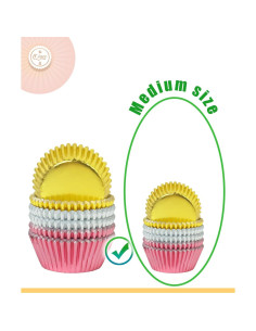 Forros para Cupcakes Qiqee 150pcs Mini Oro-Plata-Rosa 2