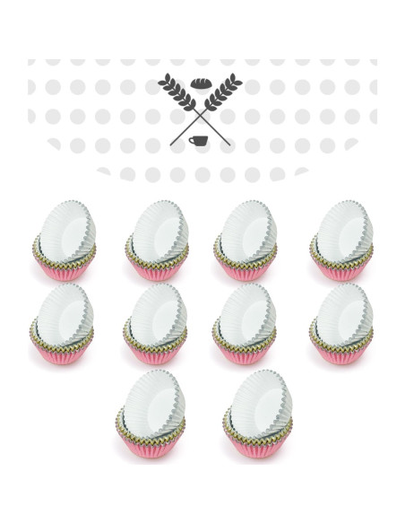 Forros para Cupcakes Qiqee 150pcs Mini Oro-Plata-Rosa