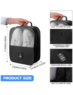 Bolsas para Zapatos Windyun - 2 Pcs, Negro, Viaje y Almacenaje 2