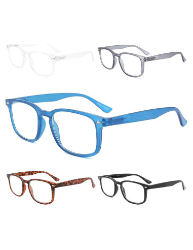 Gafas de lectura anti luz azul TOVEEN 5 pcs moda vintage