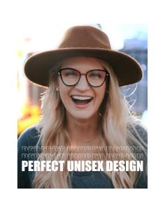 Gafas de Luz Azul ROWCHIC Ojo de Gato para Mujeres - Negros/Dorados 2