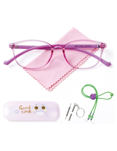 Gafas Anti Luz Azul AetrvoHope para Niños UV400 Rosa Claro