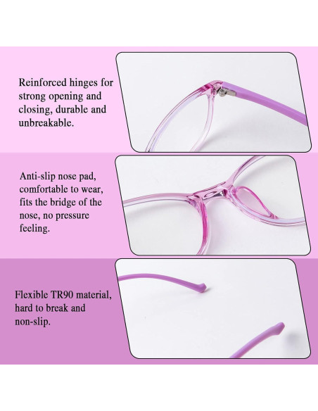 Gafas Anti Luz Azul AetrvoHope para Niños UV400 Rosa Claro