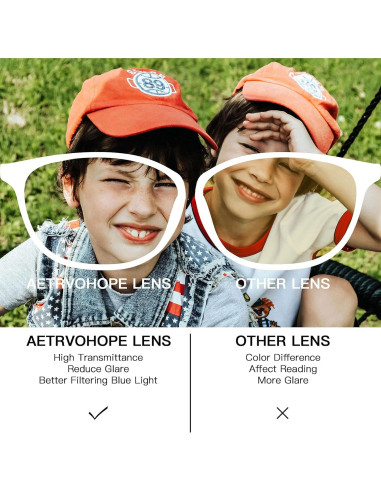 Gafas Anti Luz Azul AetrvoHope para Niños UV400 Rosa Claro