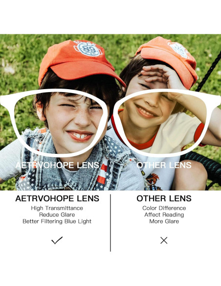 Gafas Anti Luz Azul AetrvoHope para Niños UV400 Rosa Claro