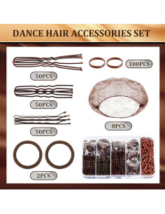 Kit de Accesorios para el Cabello YGQQOY - 100 Pasadores, 50 Bobby, 100 Bandas 2