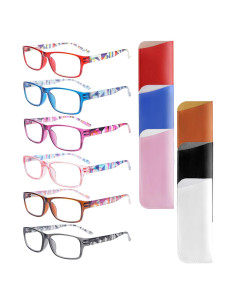 Paquete de 6 Gafas de Lectura Unisex con Bloqueo Luz Azul 1.25D