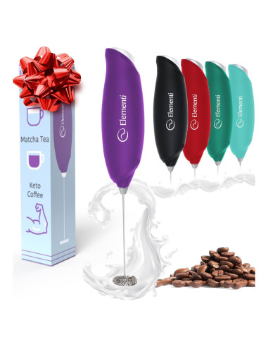 Batidor Eléctrico de Leche Elementi - 28 cm - Púrpura