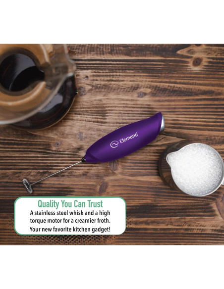 Batidor Eléctrico de Leche Elementi - 28 cm - Púrpura