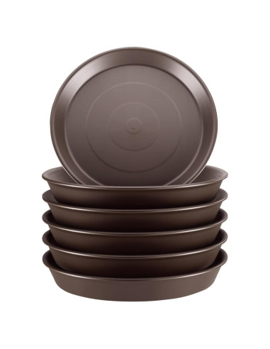 Bandejas de Goteo para Plantas GROWNEER 8" 6 Piezas Marrón