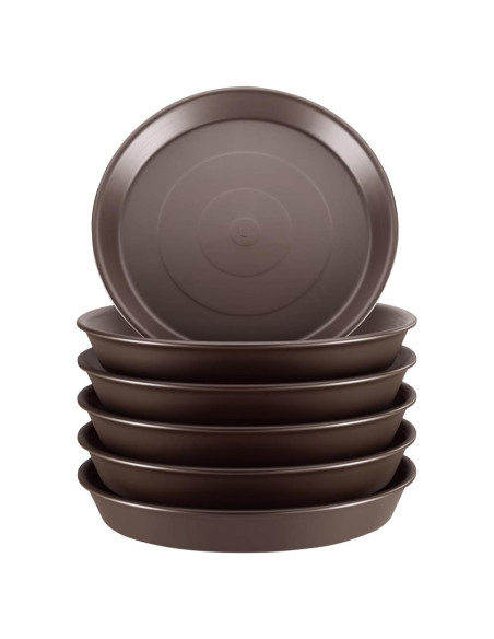 Bandejas de Goteo para Plantas GROWNEER 8" 6 Piezas Marrón