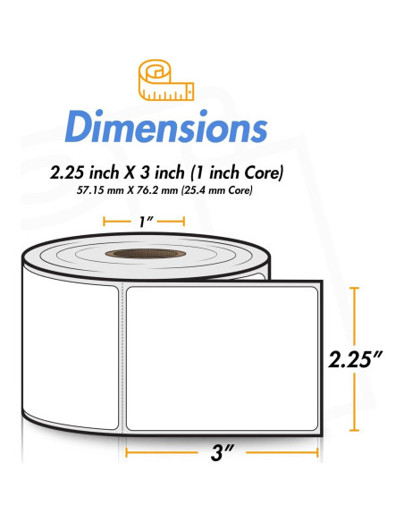 Etiquetas Térmicas Directas OfficeSmartLabels 2.25x3" 4 Rollos