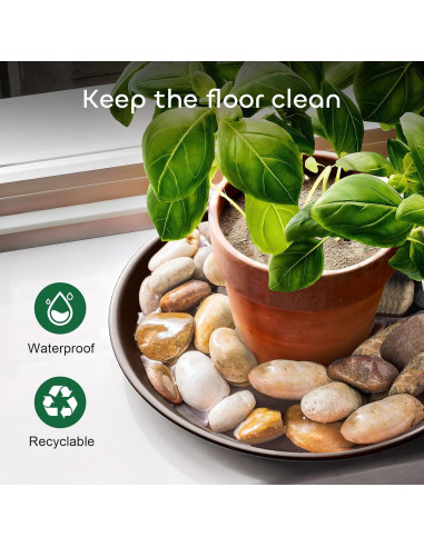 Bandejas de Goteo para Plantas GROWNEER 8" 6 Piezas Marrón