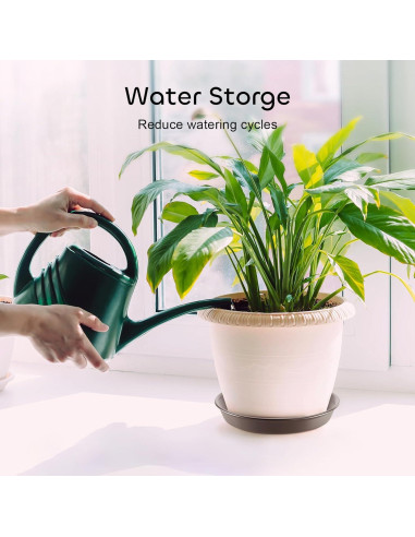 Bandejas de Goteo para Plantas GROWNEER 8" 6 Piezas Marrón