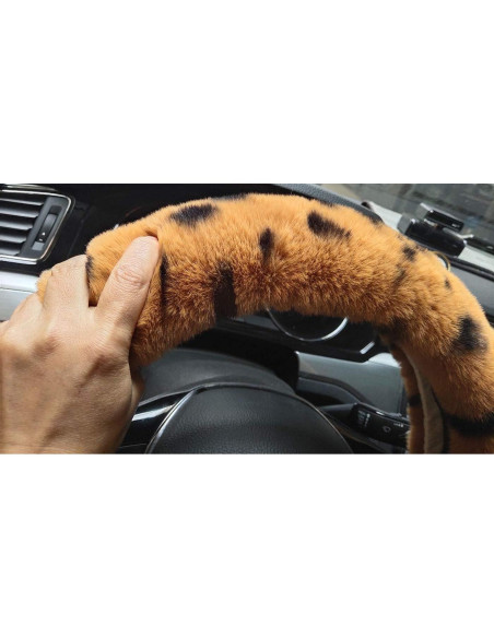 Cubierta de Volante de Piel Sintética IXITON Leopardo - Set 3 Piezas