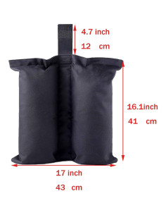 Bolsas de peso para toldo CACTIYE, paquete de 4, negro 2