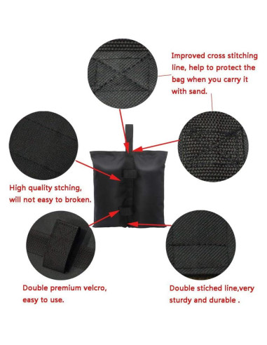 Bolsas de peso para toldo CACTIYE, paquete de 4, negro