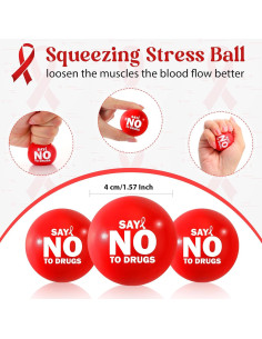 20 Pelotas de Estrés Poen Cinta Roja Conciencia Cáncer 2