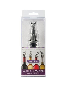 Vertedor Aerador de Vino Chris's Stuff Gato Acero Inoxidable 2