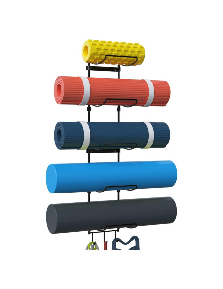 Soporte de Esteras de Yoga Kesito Montado en Pared 5 Secciones