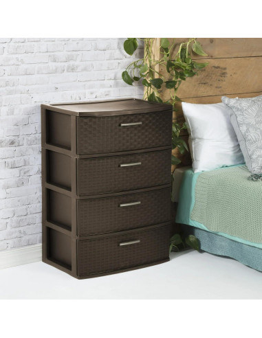 Cajón de Almacenamiento Marrón TNLOJI con 4 Cajones