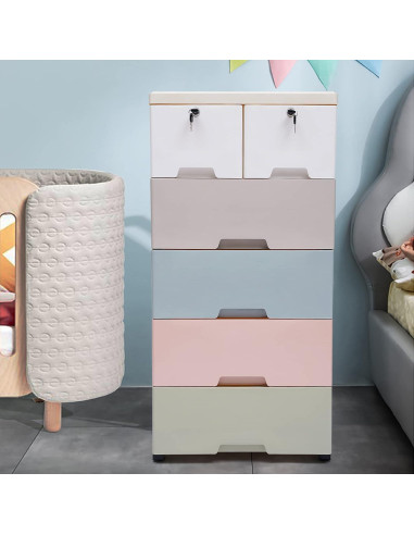 Organizador de Cajones de Plástico YIPONYT Torre Closet 6 Cajones