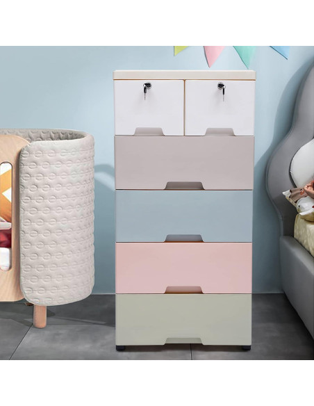 Organizador de Cajones de Plástico YIPONYT Torre Closet 6 Cajones