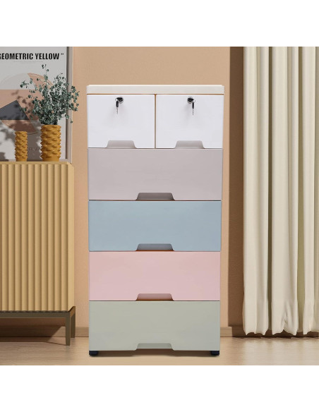 Organizador de Cajones de Plástico YIPONYT Torre Closet 6 Cajones