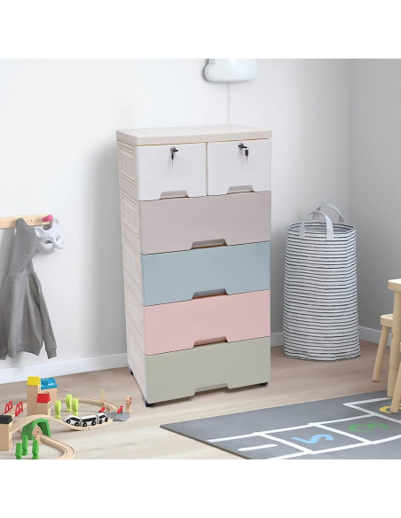 Organizador de Cajones de Plástico YIPONYT Torre Closet 6 Cajones