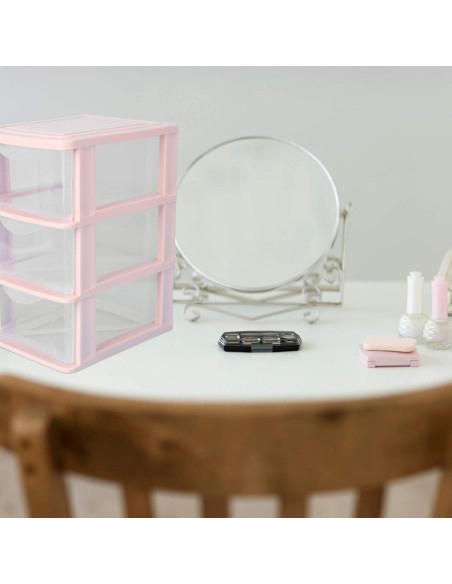 Organizador de Cajones 3 Capas Yardwe Rosa Plástico 17.3x13.5x22.9 cm