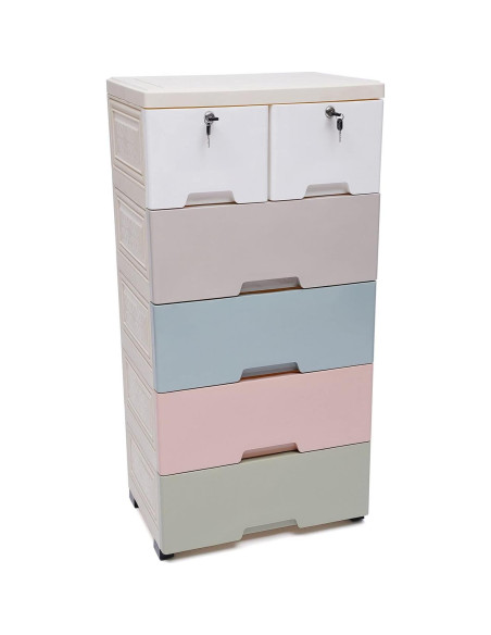 Organizador de Cajones de Plástico YIPONYT Torre Closet 6 Cajones