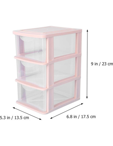 Organizador de Cajones 3 Capas Yardwe Rosa Plástico 17.3x13.5x22.9 cm