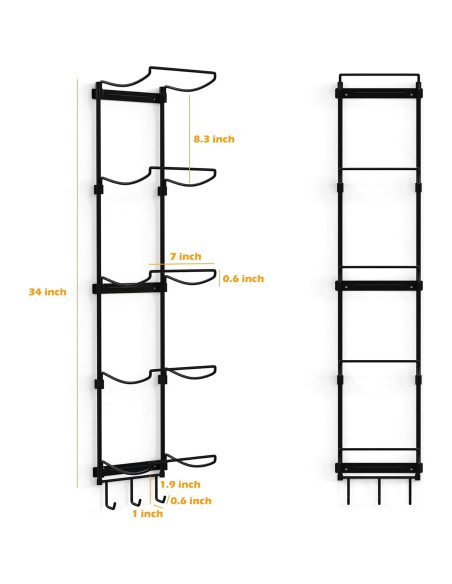 Soporte de Esteras de Yoga Kesito Montado en Pared 5 Secciones