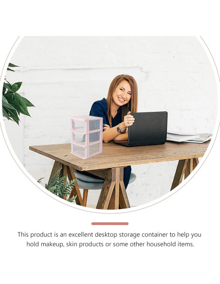 Organizador de Cajones 3 Capas Yardwe Rosa Plástico 17.3x13.5x22.9 cm