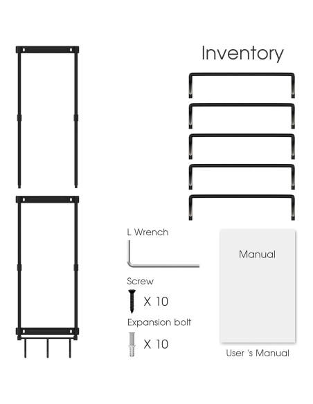 Soporte de Esteras de Yoga Kesito Montado en Pared 5 Secciones