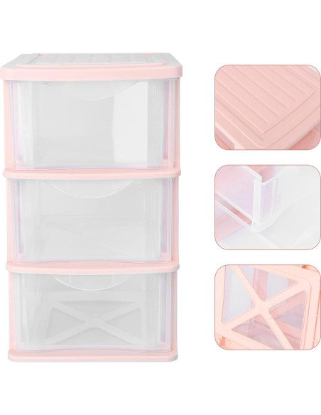 Organizador de Cajones 3 Capas Yardwe Rosa Plástico 17.3x13.5x22.9 cm