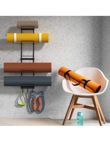 Soporte de Esteras de Yoga Kesito Montado en Pared 5 Secciones