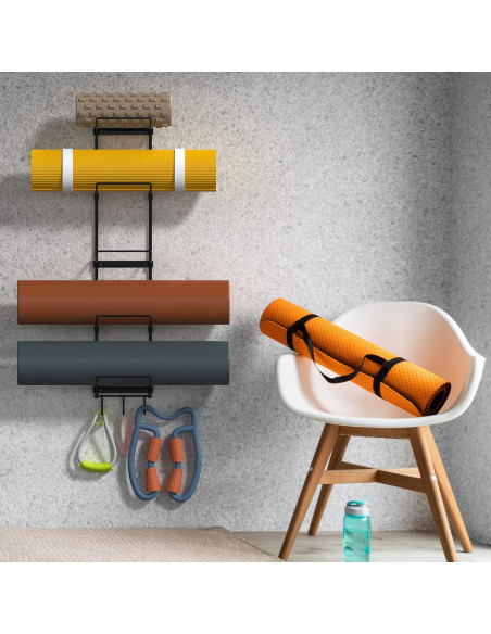 Soporte de Esteras de Yoga Kesito Montado en Pared 5 Secciones