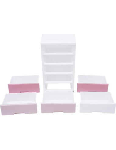 Cajonera de Plástico ZGEXING 5 Cajones Rosa Gradiente 84cm
