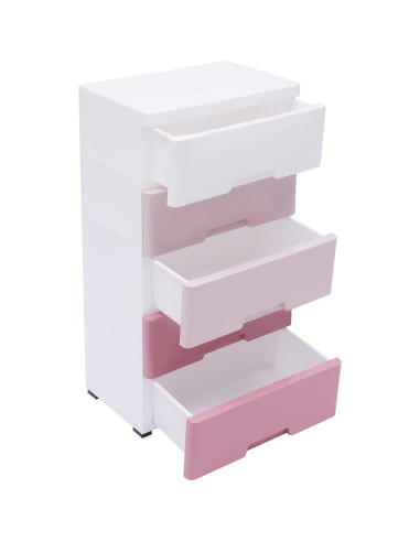 Cajonera de Plástico ZGEXING 5 Cajones Rosa Gradiente 84cm