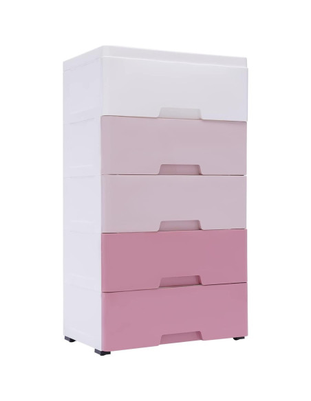Cajonera de Plástico ZGEXING 5 Cajones Rosa Gradiente 84cm