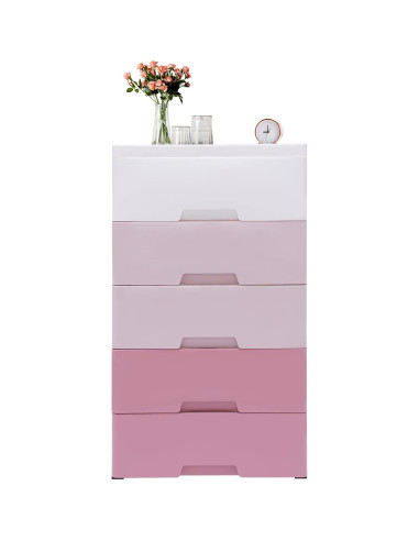 Cajonera de Plástico ZGEXING 5 Cajones Rosa Gradiente 84cm