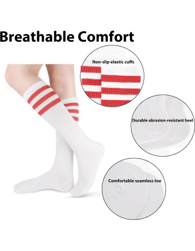 Conjunto 5 Piezas Banda Cabeza Muñequera y Calcetines Rayas