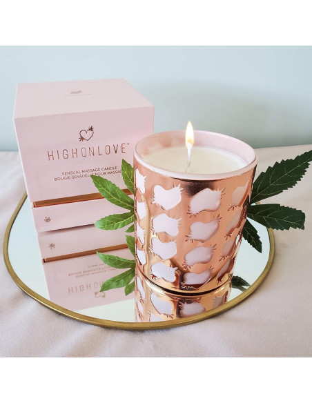 Vela de Aceite Corporal HighOnLove - Capullo de Rosa 300ml