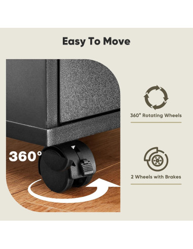 Gabinete de Archivos OLIXIS 5 Cajones Negro Madera 40x47.5x64.5 cm